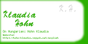 klaudia hohn business card